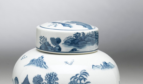 AA Importing 59748 9 Inch Blue & White Ginger Jar Additional image