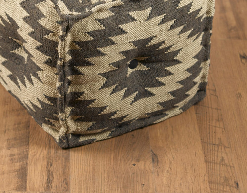 AA Importing 48848 Black And White Chevron Pattern Pouf Additional image