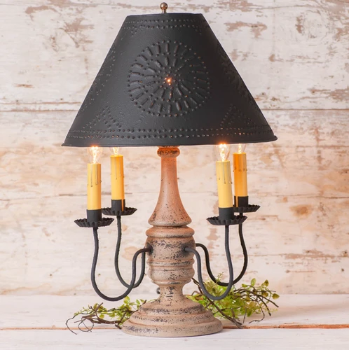 Jamestown Wood Table Lamp - Buttermilk - Metal Shade Additional image