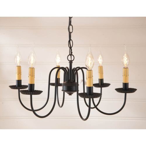 Sheraton Six Arm Chandelier in Black Additional image