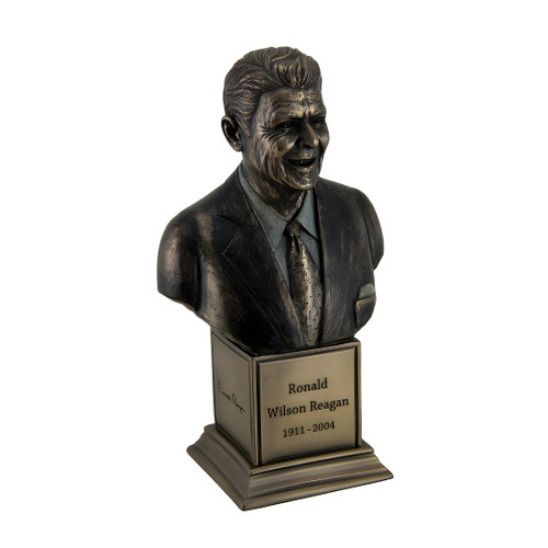 Ronald Wilson Reagan Bronze Finish Statue On Inscribed Plinth Main image