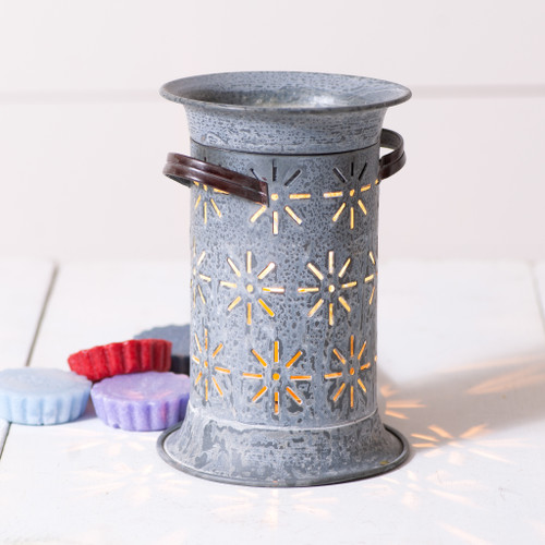 Starburst Electric Wax Melter Lamp Weathered Zinc 7 inch Tabletop Warmer Additional image