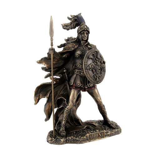 Bronzed Athena Goddess of Wisdom and War Statue Main image