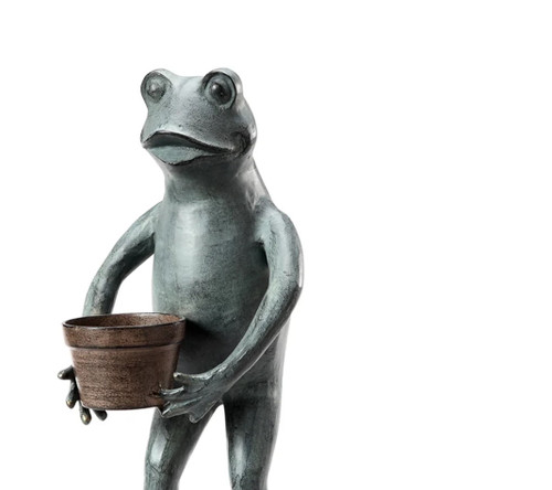 SPI Aluminum Helpful Garden Frog Planter Holder Additional image