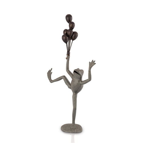 SPI Home Balloon Seller Frog Cast Aluminum Garden Sculpture 36.5 Inches High Main image