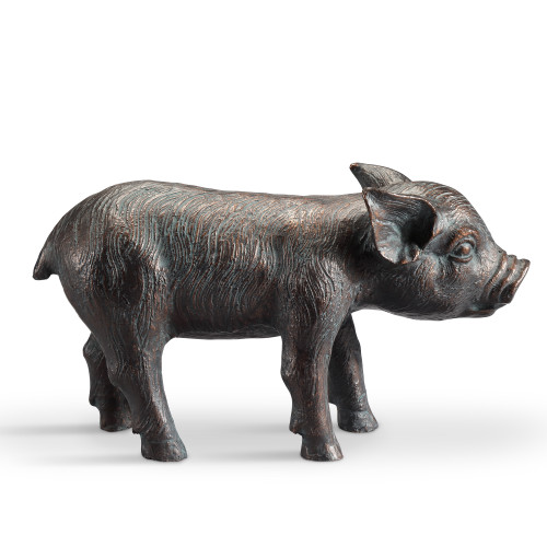 SPI Home Aluminum Pig Figure 8.0" x 14.0" x 5.0" Additional image