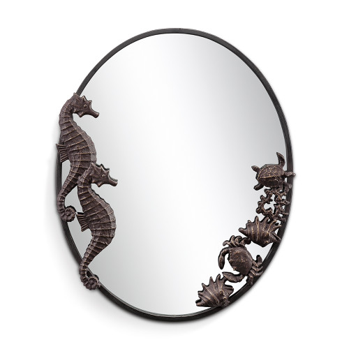 SPI Home Seahorse Sea Life Oval Mirror 26.0" x 21.5" x 1.0" Additional image