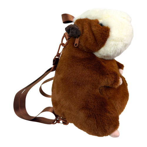 Women's Hamster Backpack Purse Brown Plush Mini Animal Bag Polyester 9 In Additional image