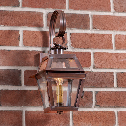 Town Crier Outdoor Wall Light in Antique Copper - 1 Light - Irvin's Tinware Additional image