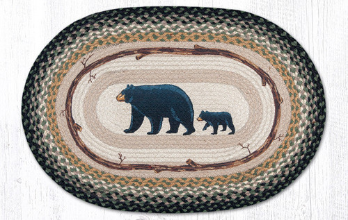 Earth Rugs OP-116 Mama & Baby Bear Oval Patch 20" x 30" Main image