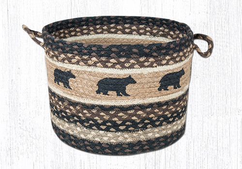 Earth Rugs UBP-313 Black Bear Printed Utility Basket 13 Inch X 9 Inch Main image