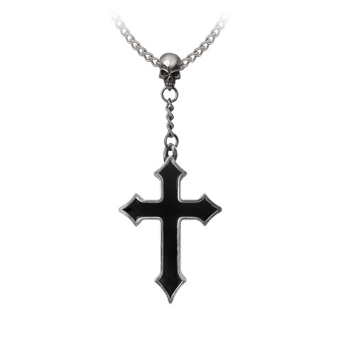 Alchemy Gothic Black Enamel Osbourne`s Cross Necklace Main image