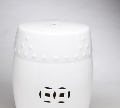 AA Importing 59852-WH White Finish Ceramic Garden Stool Additional image