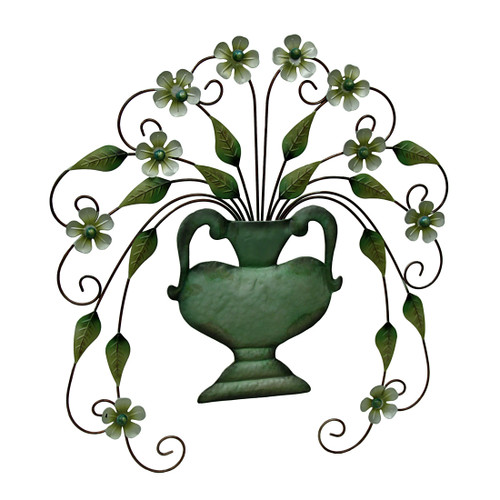 Scratch & Dent 31 Inch Metal Floral Vase Wall Hanging Main image