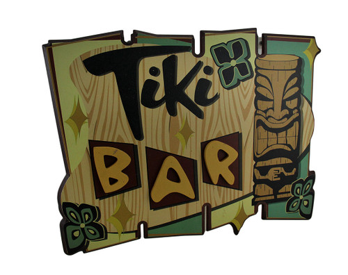 Scratch & Dent Tropical Island Tiki Bar Sign Wooden Wall Hanging Main image