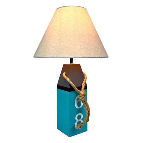 Coastal Blue Buoy Table Lamp 19.5" Nautical Beach Decor with Shade Main image
