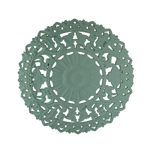24 Inch Mint MDF Filigree Wall Art Home Decor Sculpture Decorative Floral Plaque Main image