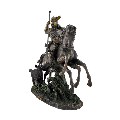 Bronzed Norse God Odin Riding Sleipner Statue Additional image