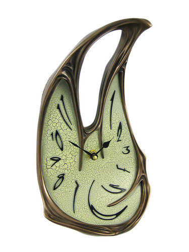 Cool Bronze Finish Melted Desk Clock Table Mantel Dali Main image