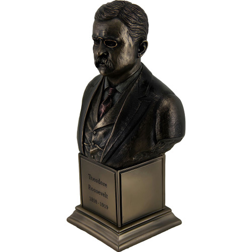 Theodore Roosevelt Bronze Finish Statue On Inscribed Plinth Additional image