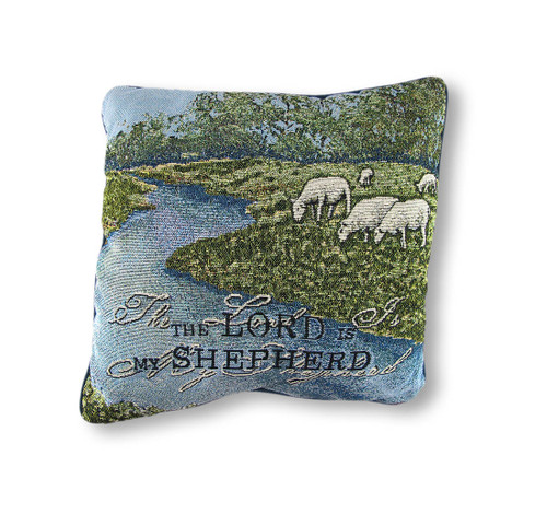 Woven Tapestry The Lord is My Shepherd Decorative Throw Pillow 17in. Main image