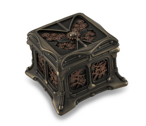 Steampunk Butterfly Bronze Finish Trinket Box Stash Box Main image