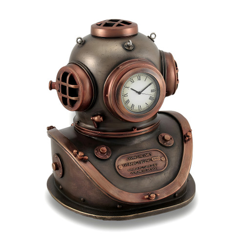 Bronze and Copper Finish Mark V Dive Helmet Desk Clock Main image