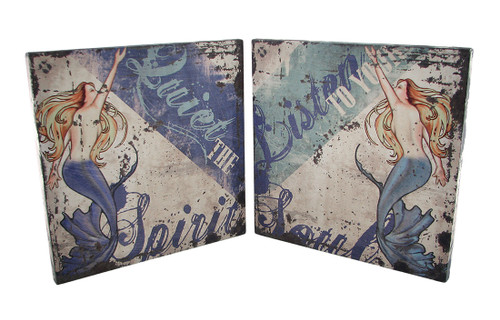 Pair of Inspirational Mermaid Canvas Art Prints 12 X 12 Main image