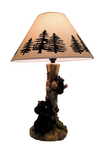 Rustic Black Bears in a Honey Tree Table Lamp Main image