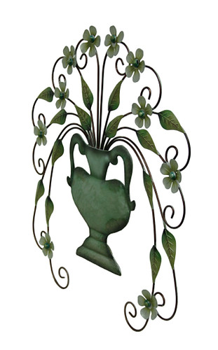 Scratch & Dent 31 Inch Metal Floral Vase Wall Hanging Additional image