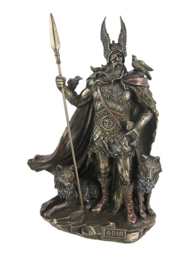Norse God Odin Bronze Finish Statue Viking Pagan Main image