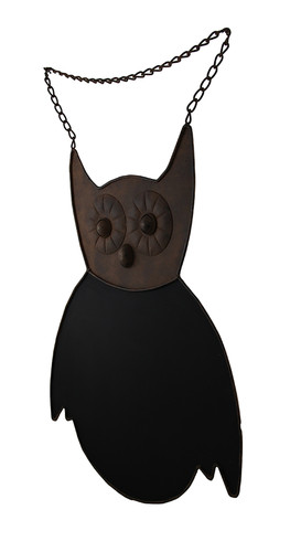 Rustic Brown Finish Owl Decorative Metal Chalkboard Wall Hanging 21 Inch Additional image