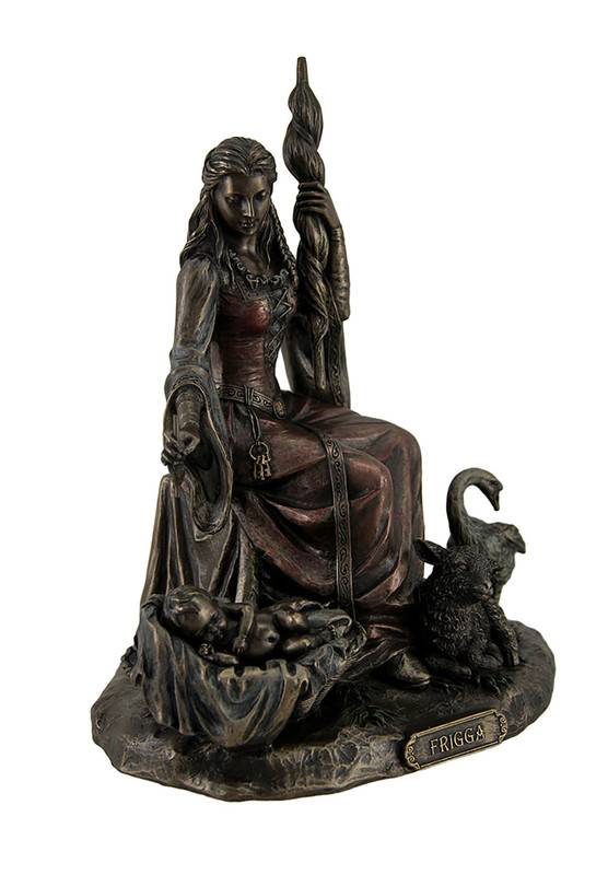 Frigga Norse Goddess Of Destiny Love And Marriage W Infant Animals Spindle Zeckos
