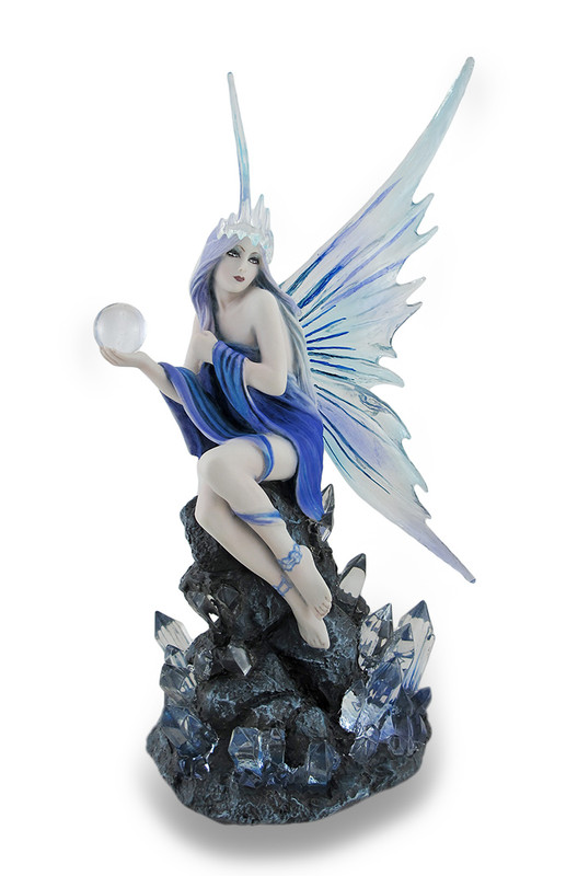 Anne Stokes Blue and Purple Stargazer Fairy Statue Main image