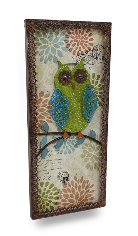 Scratch & Dent Whimsical Perched Owl Decorative Metal Wall Sculpture Panel Main image