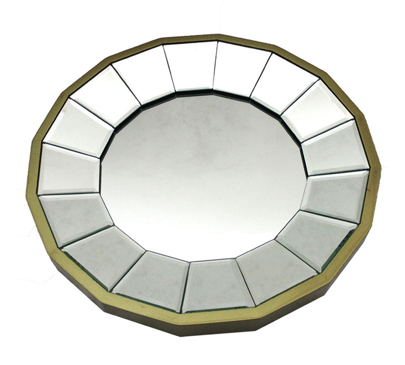 13 1/2 Inch Diameter Gold Finished Pie Plate Wall Mirror Main image