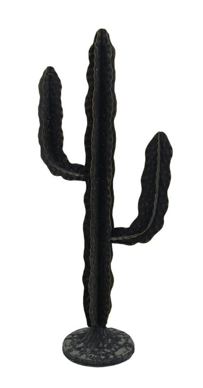 Rustic Sculpted Metal Indoor/Outdoor 19 inch Desert Cactus Statue Main image