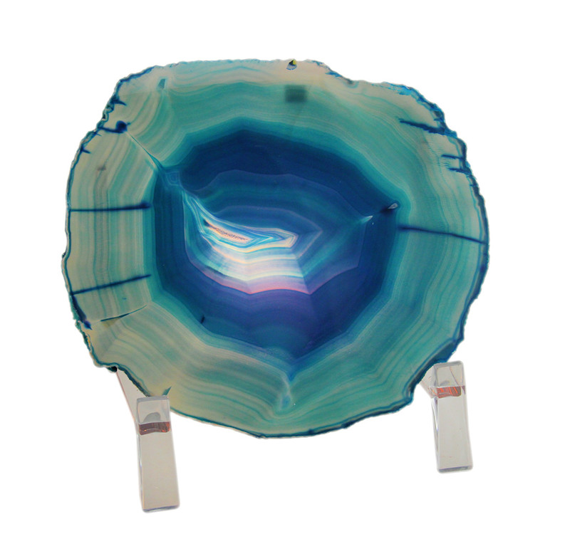 Colored Polished Brazilian Agate Slice On Stand Accent Lamp Main image