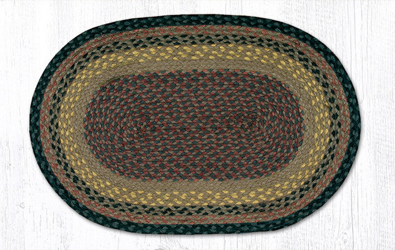 Earth Rugs C-99 Brown / Black / Charcoal Oval Braided Rug 20" x 30" Main image