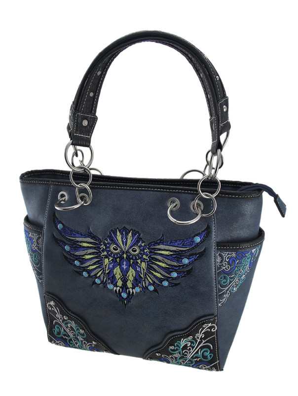 Flying Owl Oversize Embroidered Concealed Carry Purse Main image