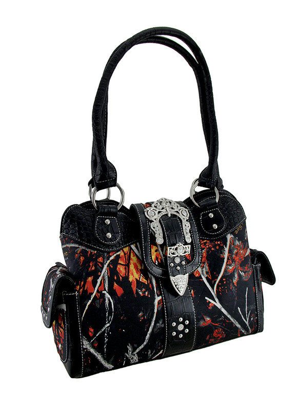 Moon Shine Camouflage Rhinestone Buckle Satchel Handbag Main image