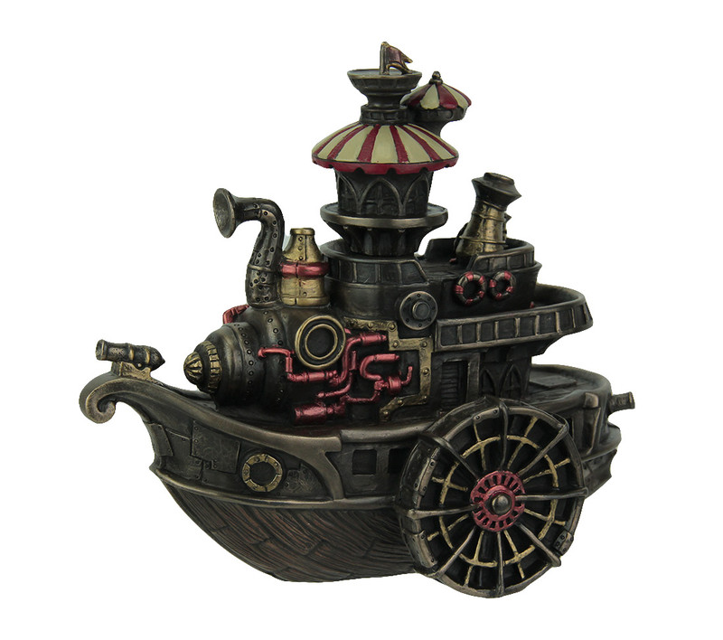 Hand Painted Steampunk Style Airship Gondola Statue Main image