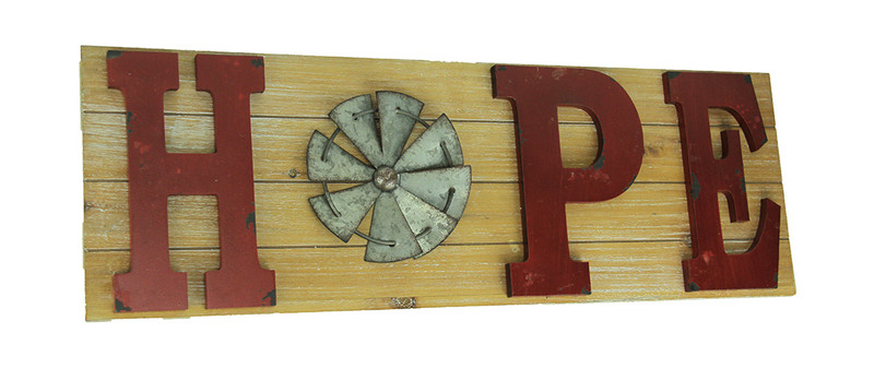 Distressed Look Holiday Word Sign Windmill Wall Hanging Main image