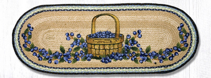 Earth Rugs OP-312 Blueberry Basket Oval Patch Runner 13" x 36" Main image