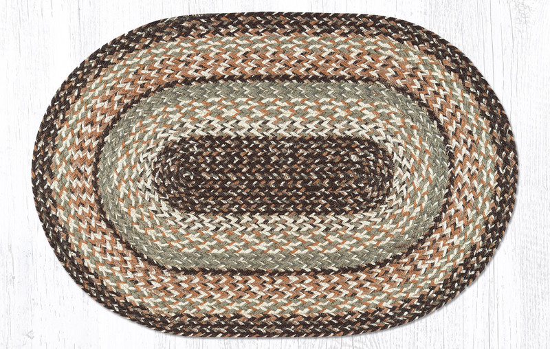 Earth Rugs C 9-99 Sandstone Sage Oval Braided Rug 20" x 30" Main image