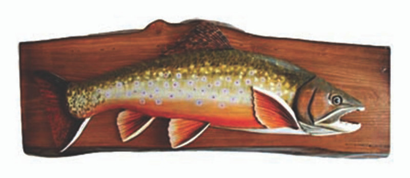 Brook Trout Hand Crafted Intarsia Wood Art Wall Hanging 24 X 11 X 2.5 Inches Main image