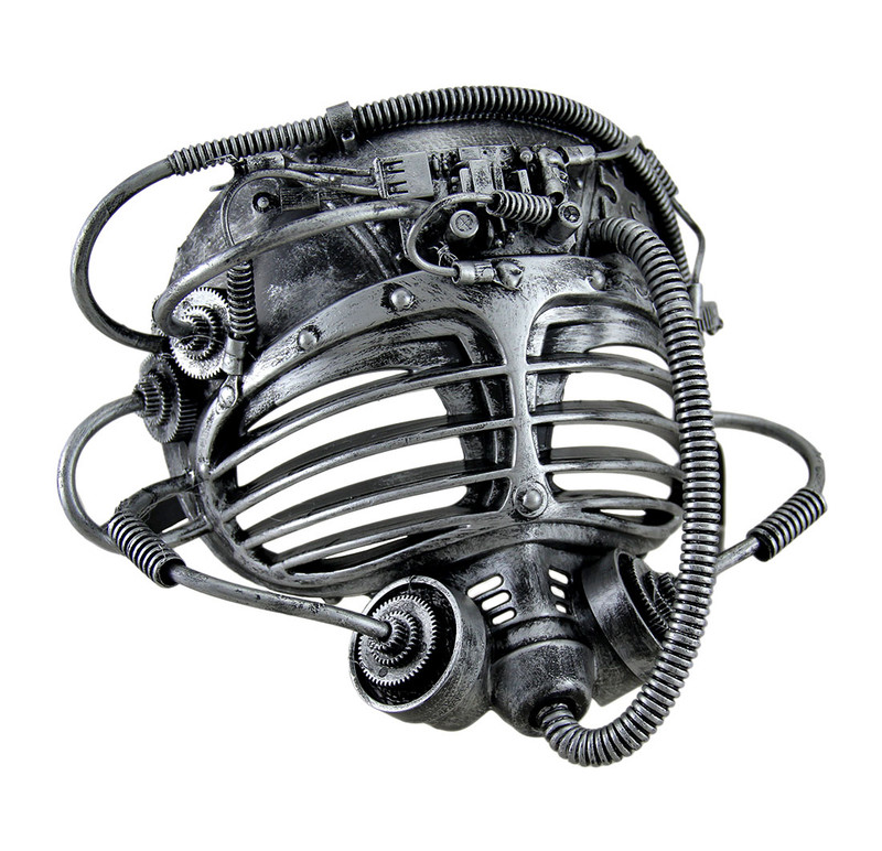 Steampunk Submarine Diver Metallic Finish Full Face Mask Main image