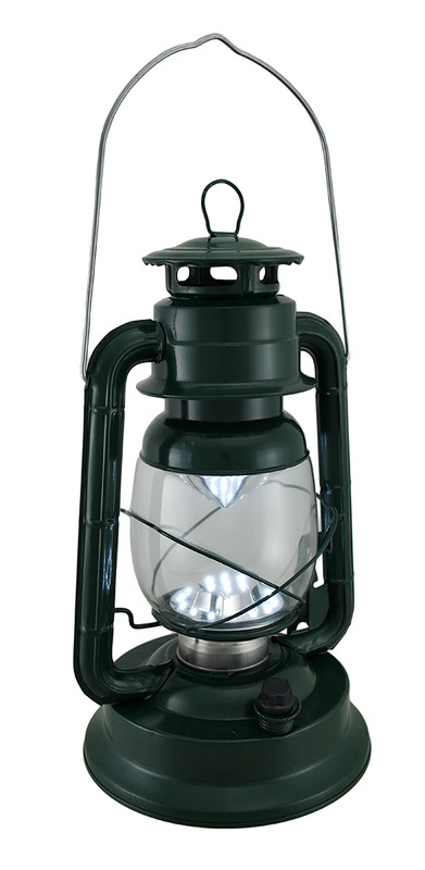 Vintage Style Glass and Metal 21 LED Dimmable Hurricane Lantern 14 in. Main image