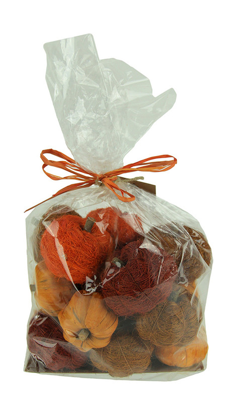Bag of Orange Brown and Red Dried Botanical Decorative Pumpkins Main image