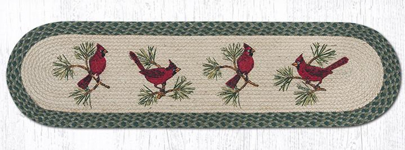 Earth Rugs OP-365 Cardinals Oval Patch Runner 13" x 48" Main image